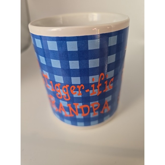 New Disney Tigger Grandpa Blue Plaid Novelty Family Coffee Cocoa Tea Mug Cup - Picture 2 of 7